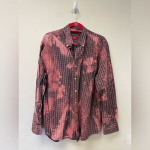 Upcycled Custom All Over Splatter Bleached Izod Men’s Dress Shirt